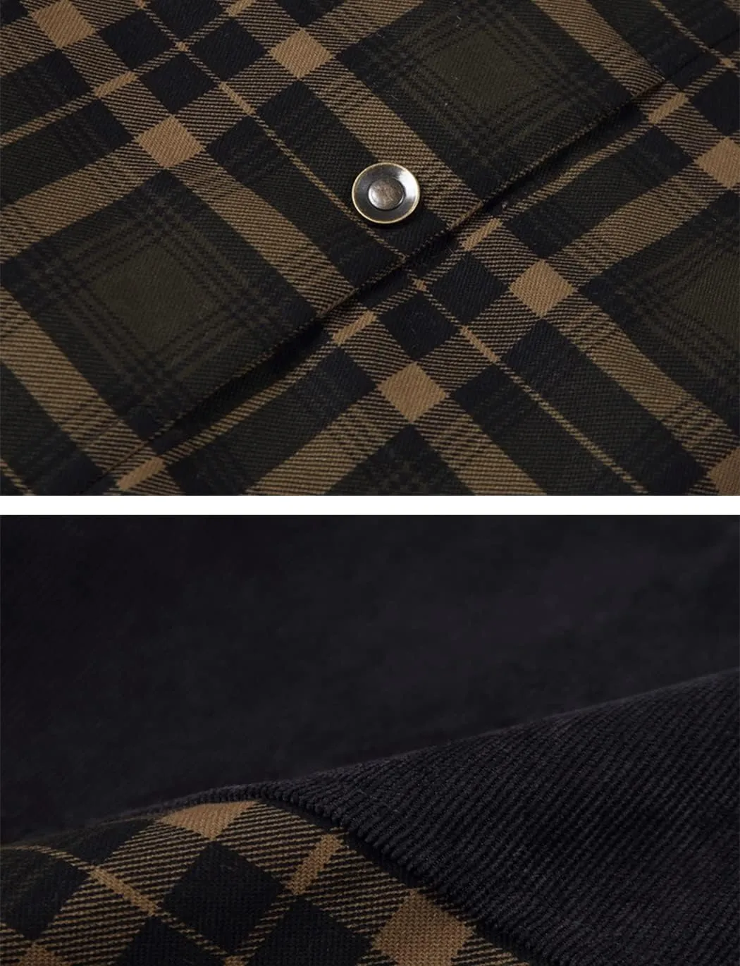 Haellun Men's Long Sleeve Sherpa Lined Shirt Jacket Flannel Plaid Fleece Coats