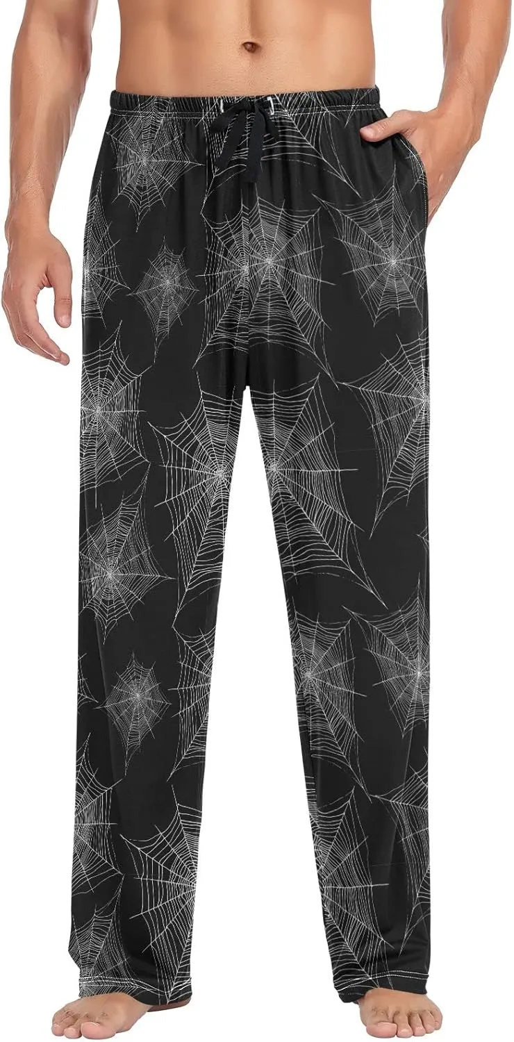 Halloween Spider Web Pattern Men's Pajama Pants Sleepwear Lounge Pajama Bottoms