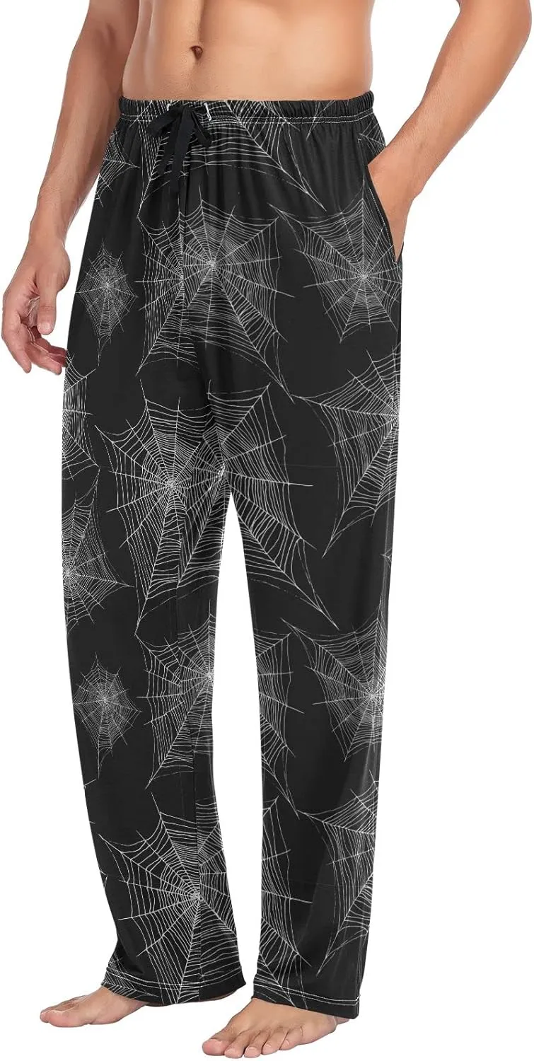 Halloween Spider Web Pattern Men's Pajama Pants Sleepwear Lounge Pajama Bottoms