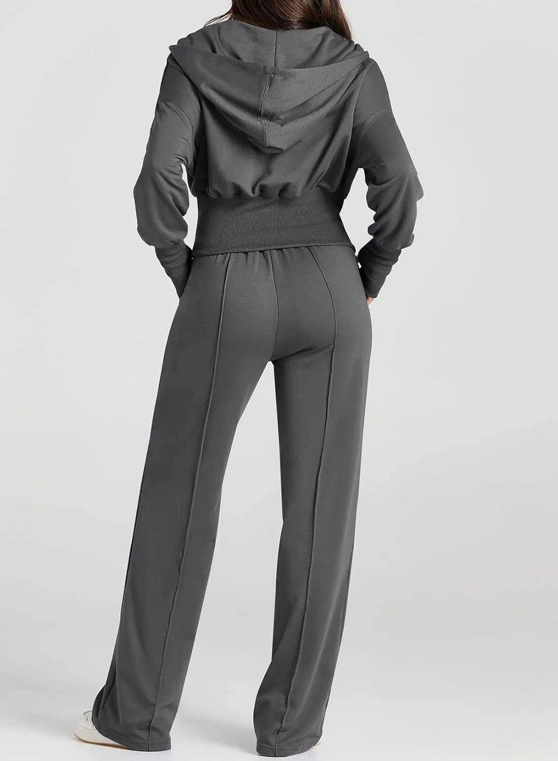 Herseas Womens 2 Piece Casual Outfit Workout Hoodie Sweatsuits with Sweatpant Travel Airport Track Suits Lounge Sets