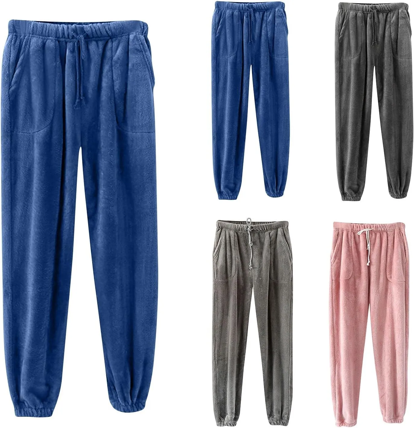 HGps8w Plush Pajama Pants for Women Warm Winter Soft Fuzzy Fleece Outdoor Lounge Pants Fluffy Comfy Pjs Bottom Sleepwear