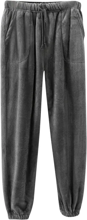 HGps8w Plush Pajama Pants for Women Warm Winter Soft Fuzzy Fleece Outdoor Lounge Pants Fluffy Comfy Pjs Bottom Sleepwear