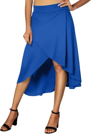 High Waist Maxi Skirt with Slit Ruffle Wrap Skirt Trendy Flowy Skirts for Women Long Skirts with Shorts Underneath