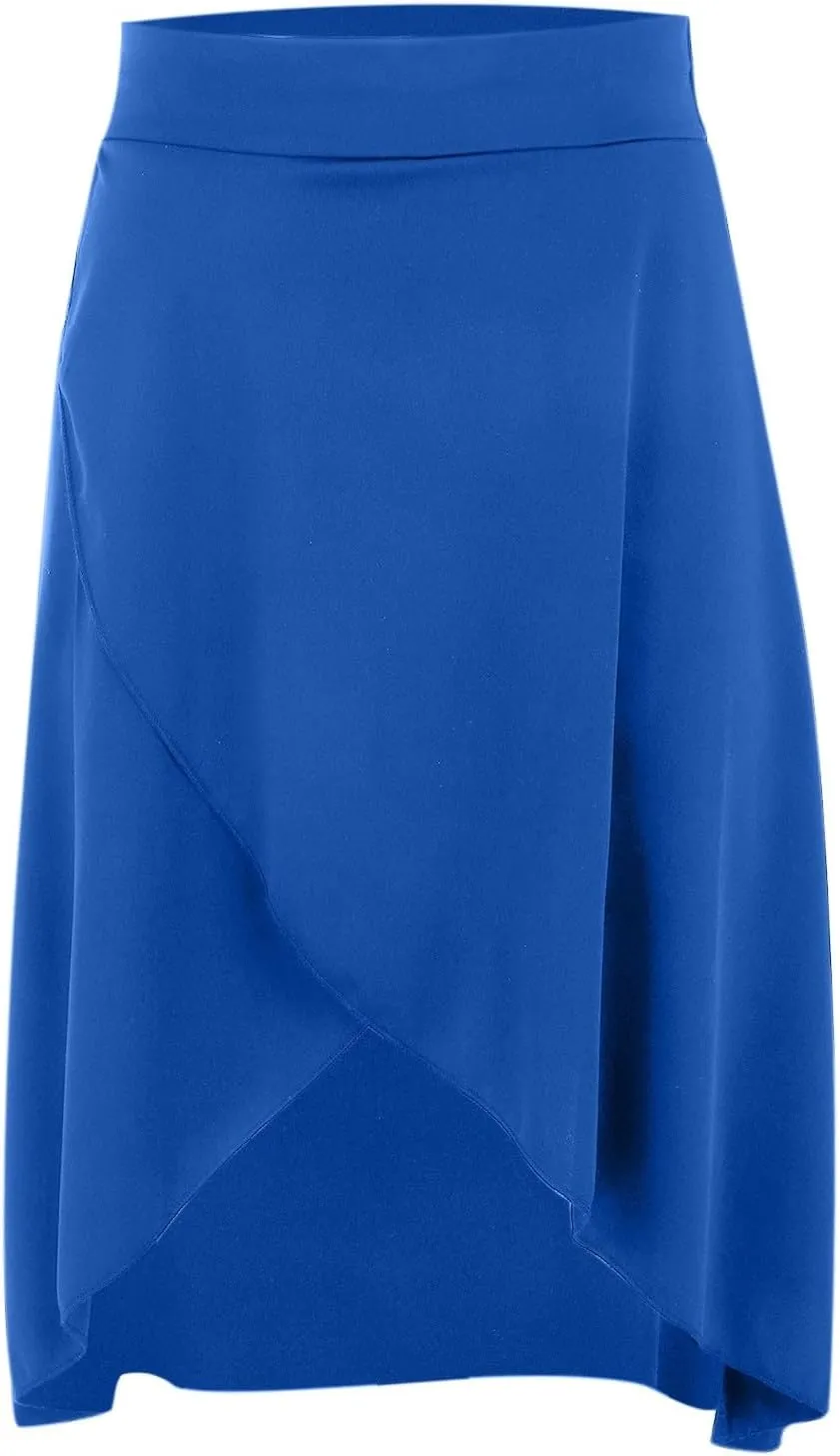 High Waist Maxi Skirt with Slit Ruffle Wrap Skirt Trendy Flowy Skirts for Women Long Skirts with Shorts Underneath