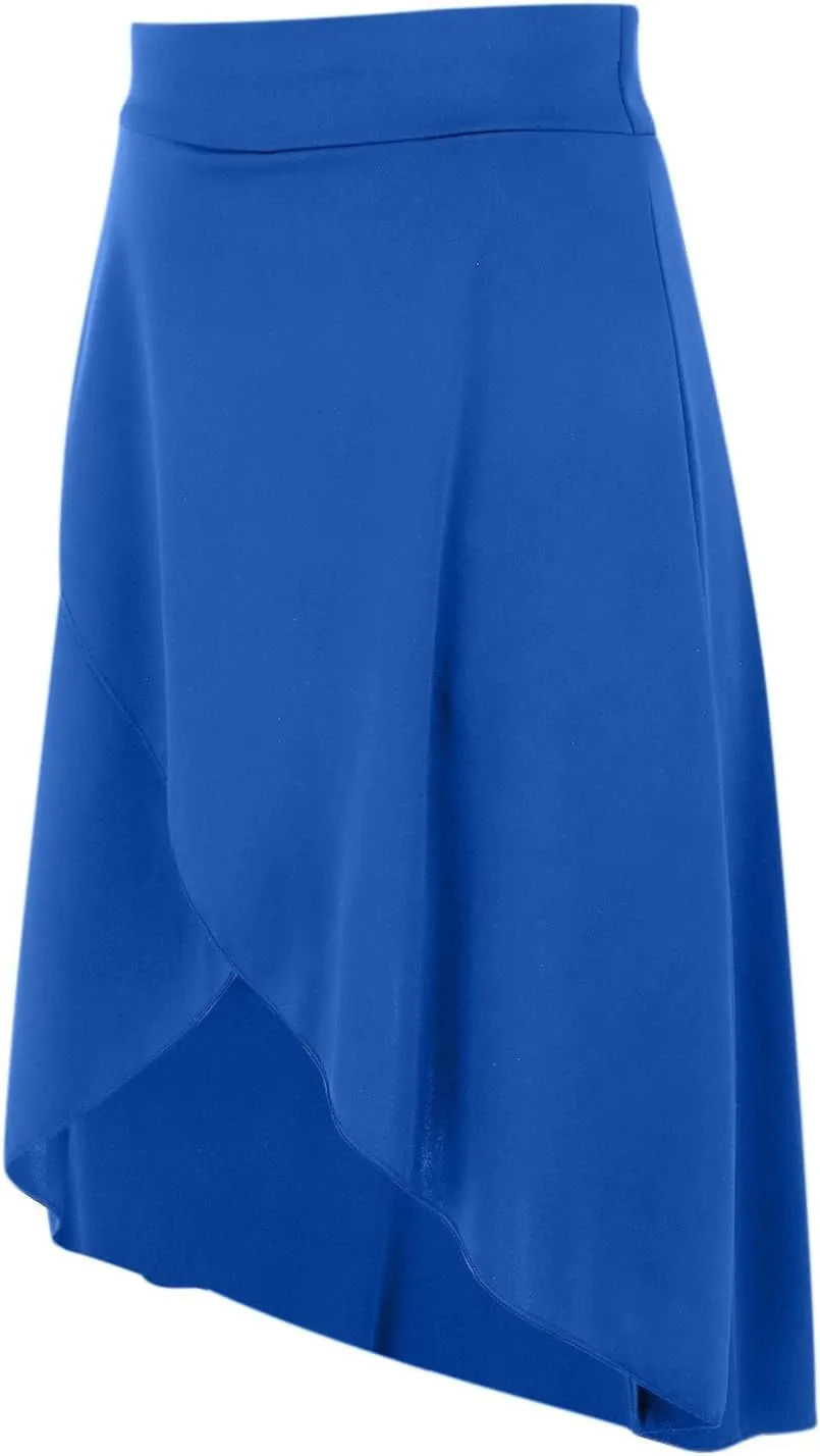High Waist Maxi Skirt with Slit Ruffle Wrap Skirt Trendy Flowy Skirts for Women Long Skirts with Shorts Underneath