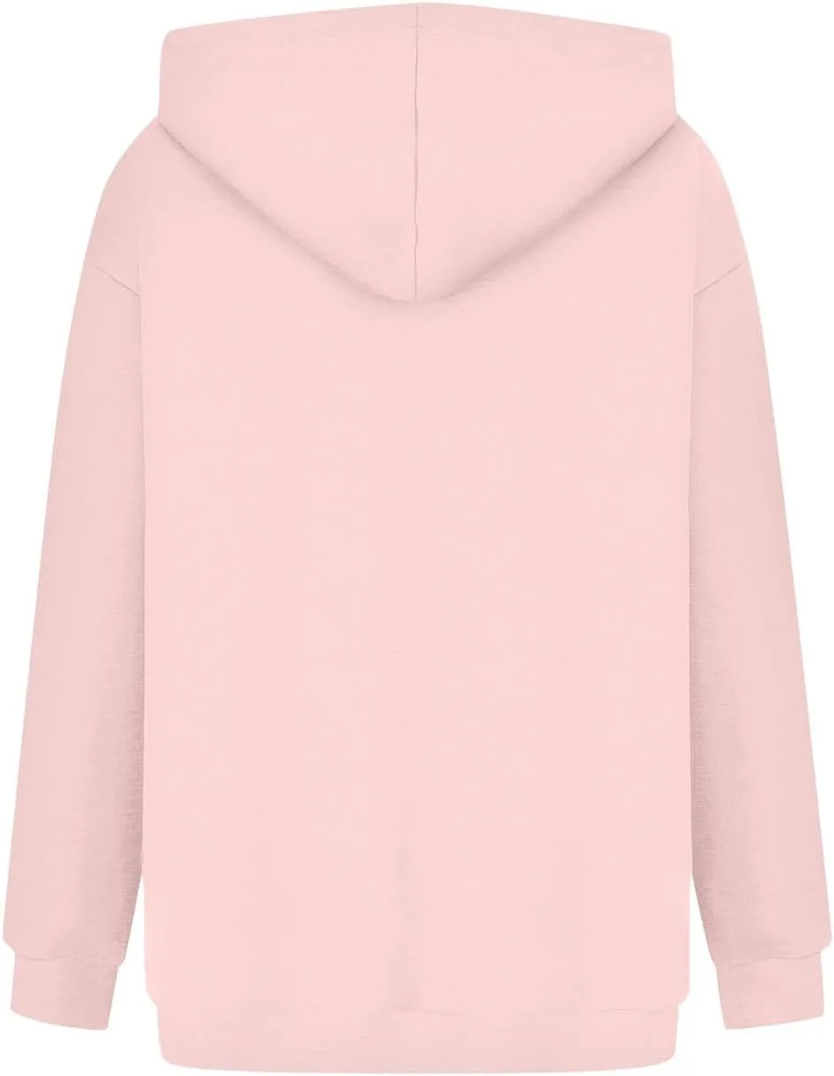 Hoodies for Women Fall Fashion 2024 Long Sleeve Outfits Tops Oversized Hoodies Solid Sweatshirt with Pocket
