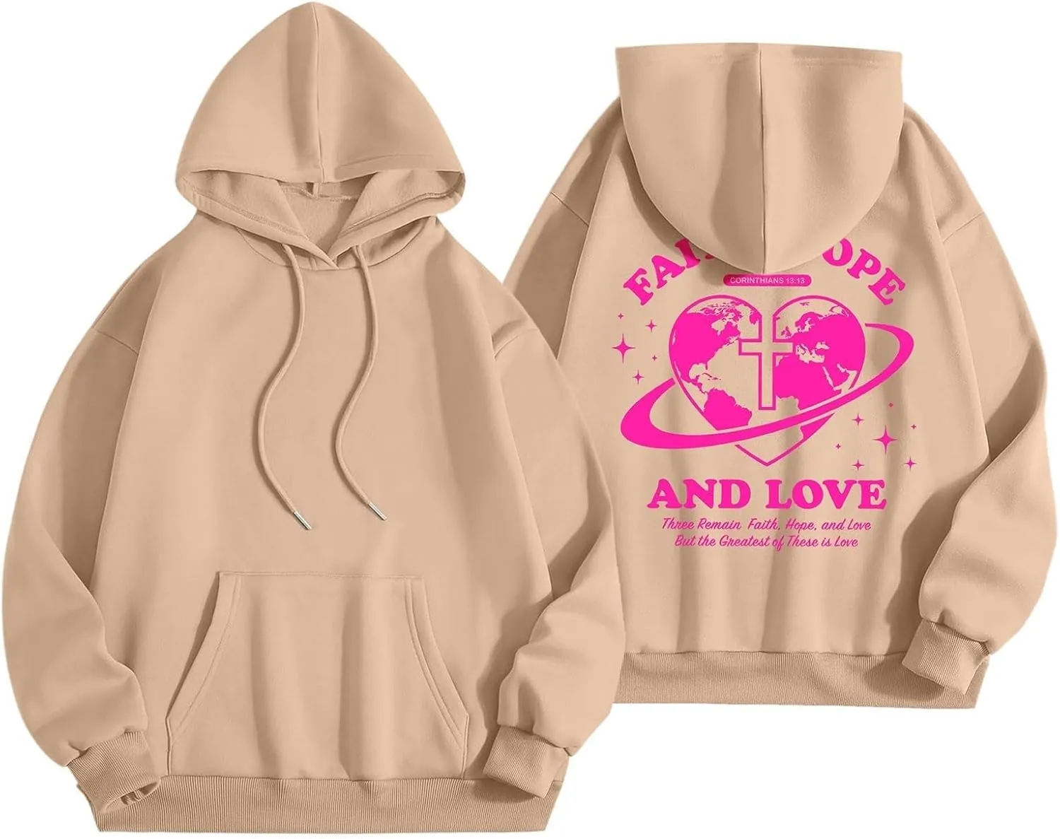 Hoodies for Women Plus Size Casual Long Sleeve Graphic Hoodies Drawstring Pullover Sweatshirts with Pocket