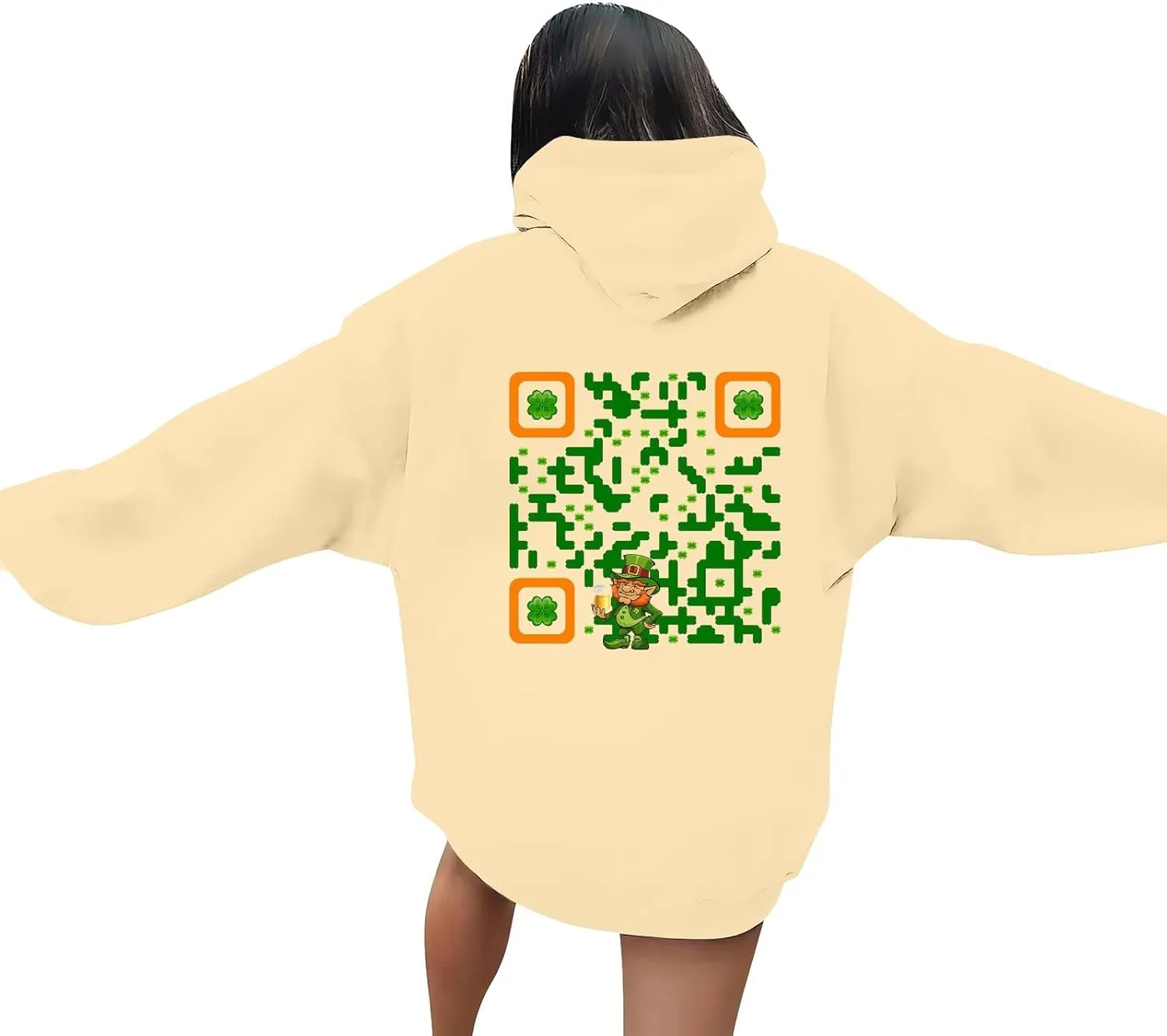 Hoodies for Women Plus Size Casual Long Sleeve Graphic Hoodies Drawstring Pullover Sweatshirts with Pocket