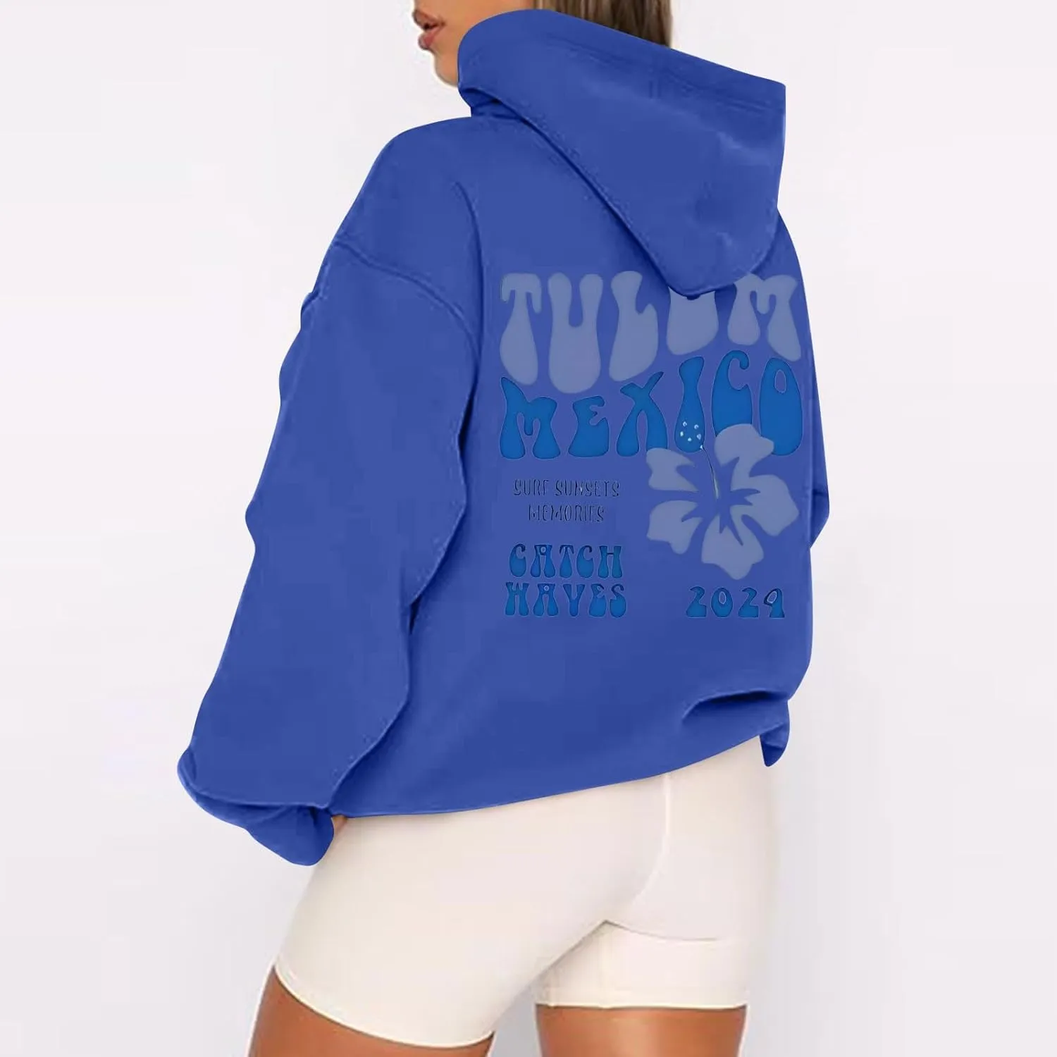 Hoodies Y2k Letter Graphic Hoodies for Women 2024 Preppy Sweatshirts Long Sleeve Drawstring Zipper Pockets Pullover