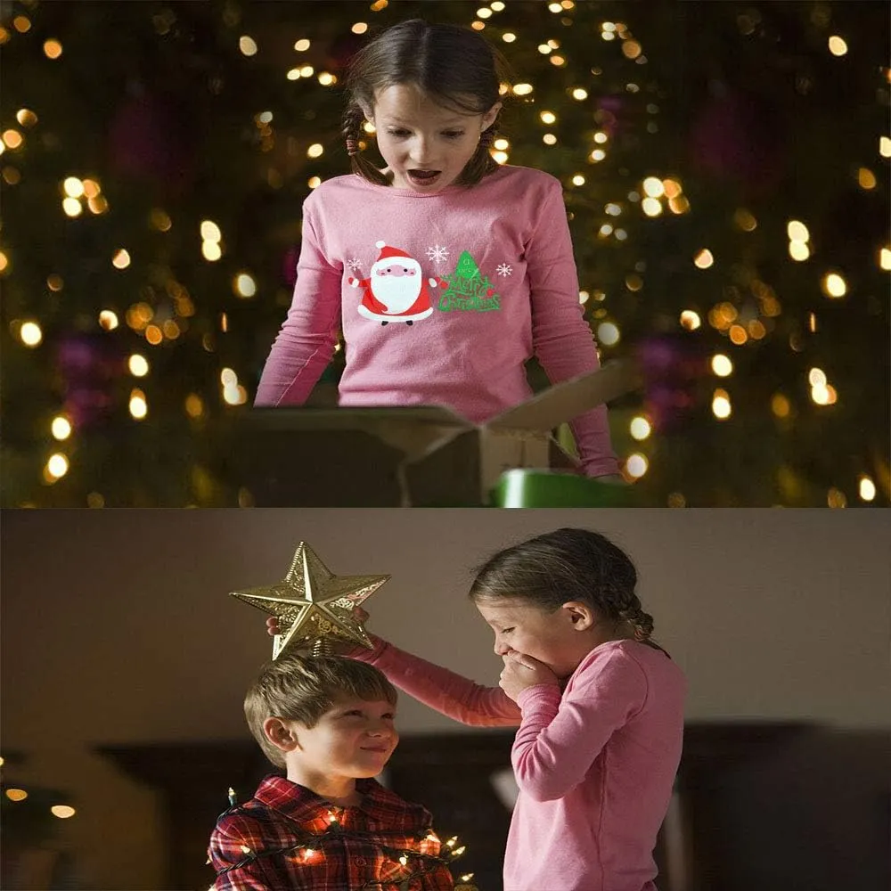 HYCLES Christmas Pajamas for Kids Girls Holiday Long Sleeve Sleepwear Santa Cotton Pajamas Sets for 2-12T Boys/Toddler Pjs