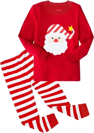 HYCLES Christmas Pajamas for Kids Girls Holiday Long Sleeve Sleepwear Santa Cotton Pajamas Sets for 2-12T Boys/Toddler Pjs
