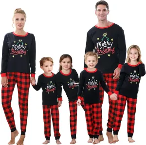 Joyond Christmas Pajamas Family Matching Sets for Unisex Women Men Kids Xmas Long Sleeves Sleepwear Pjs