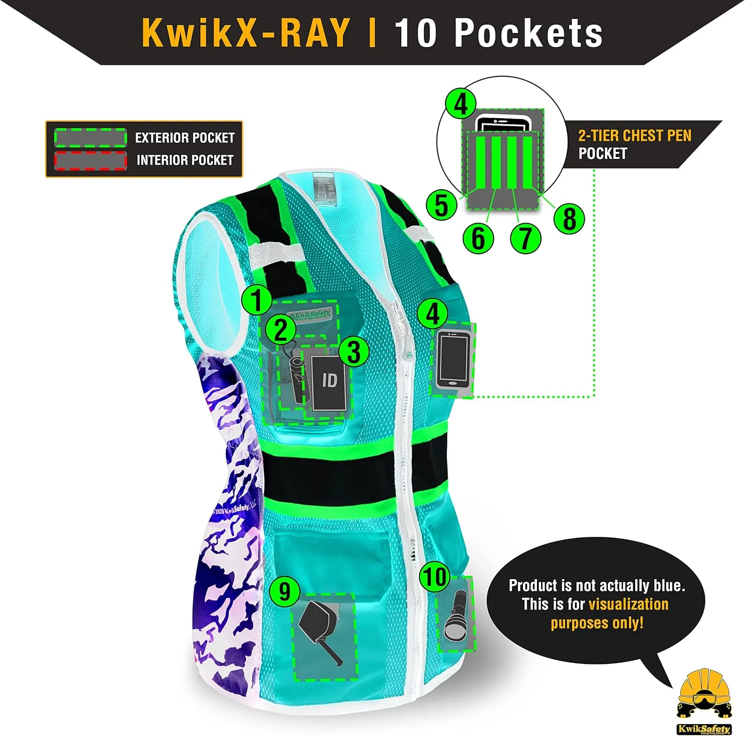 KwikSafety - Charlotte, NC - FIRST LADY Safety Vest for Women, High Visibility Reflective Strips, Meets ANSI & OSHA