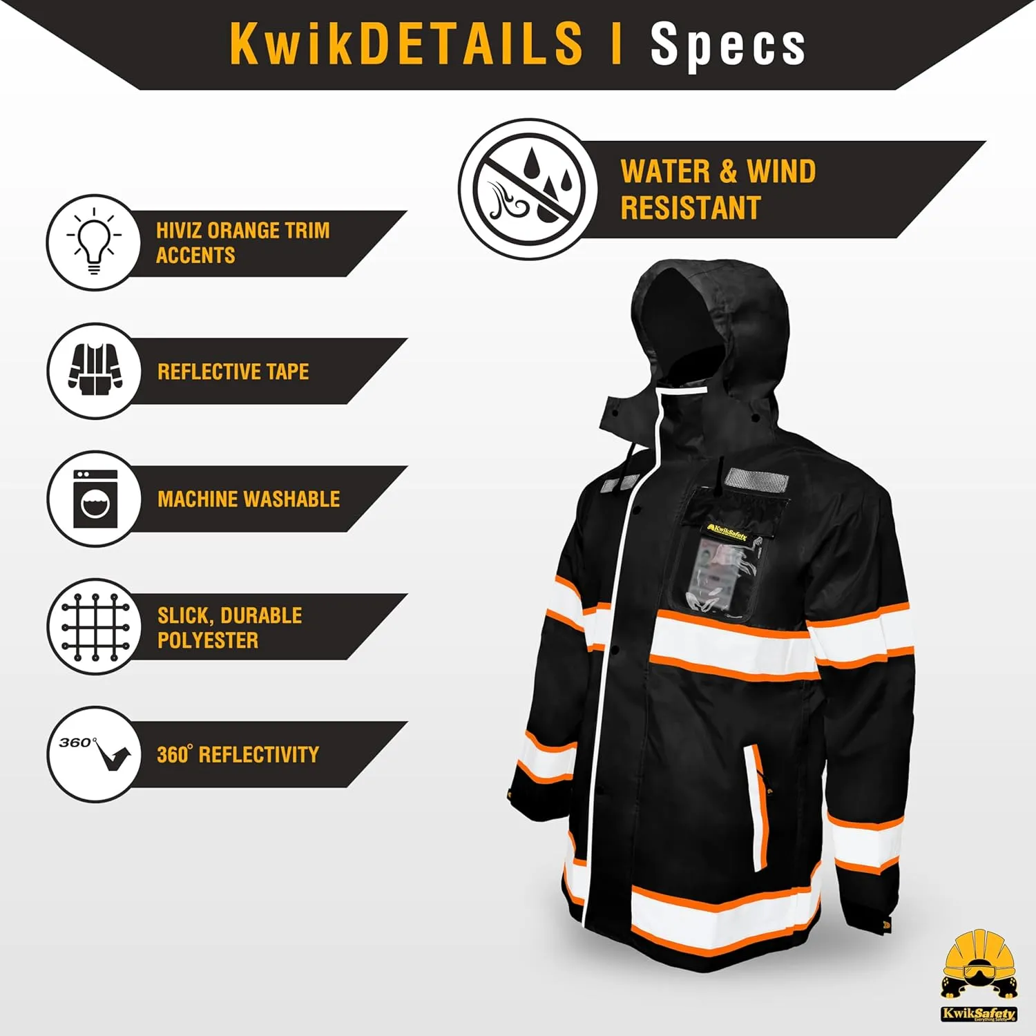 KwikSafety - Charlotte, NC - TORRENT High Vis Rain Jacket & Trench Coat ANSI OSHA Compliant