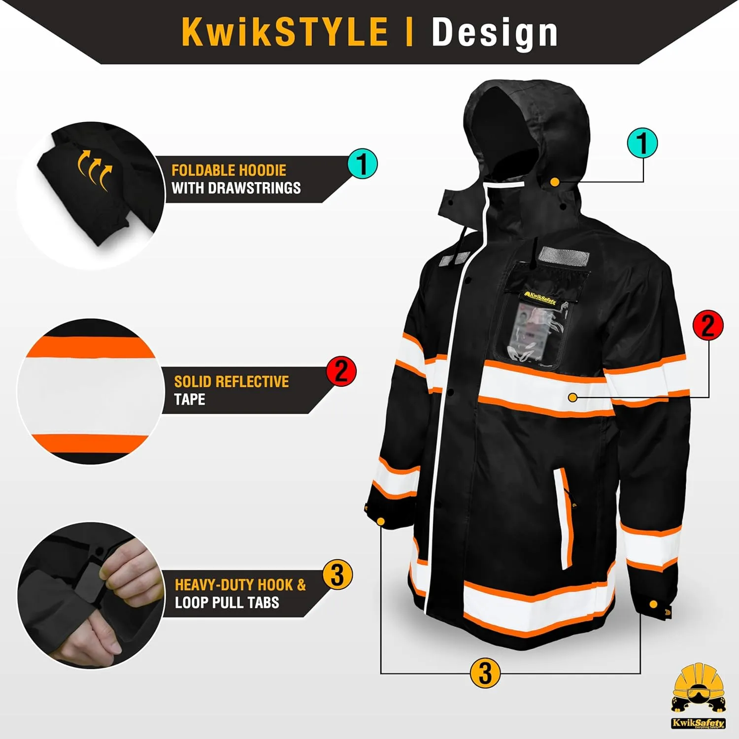 KwikSafety - Charlotte, NC - TORRENT High Vis Rain Jacket & Trench Coat ANSI OSHA Compliant