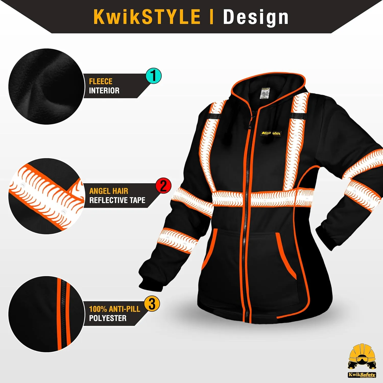 KwikSafety - Charlotte, NC - Women's Fleece Safety Hoodie | PPE Hi Vis Reflective Jackets