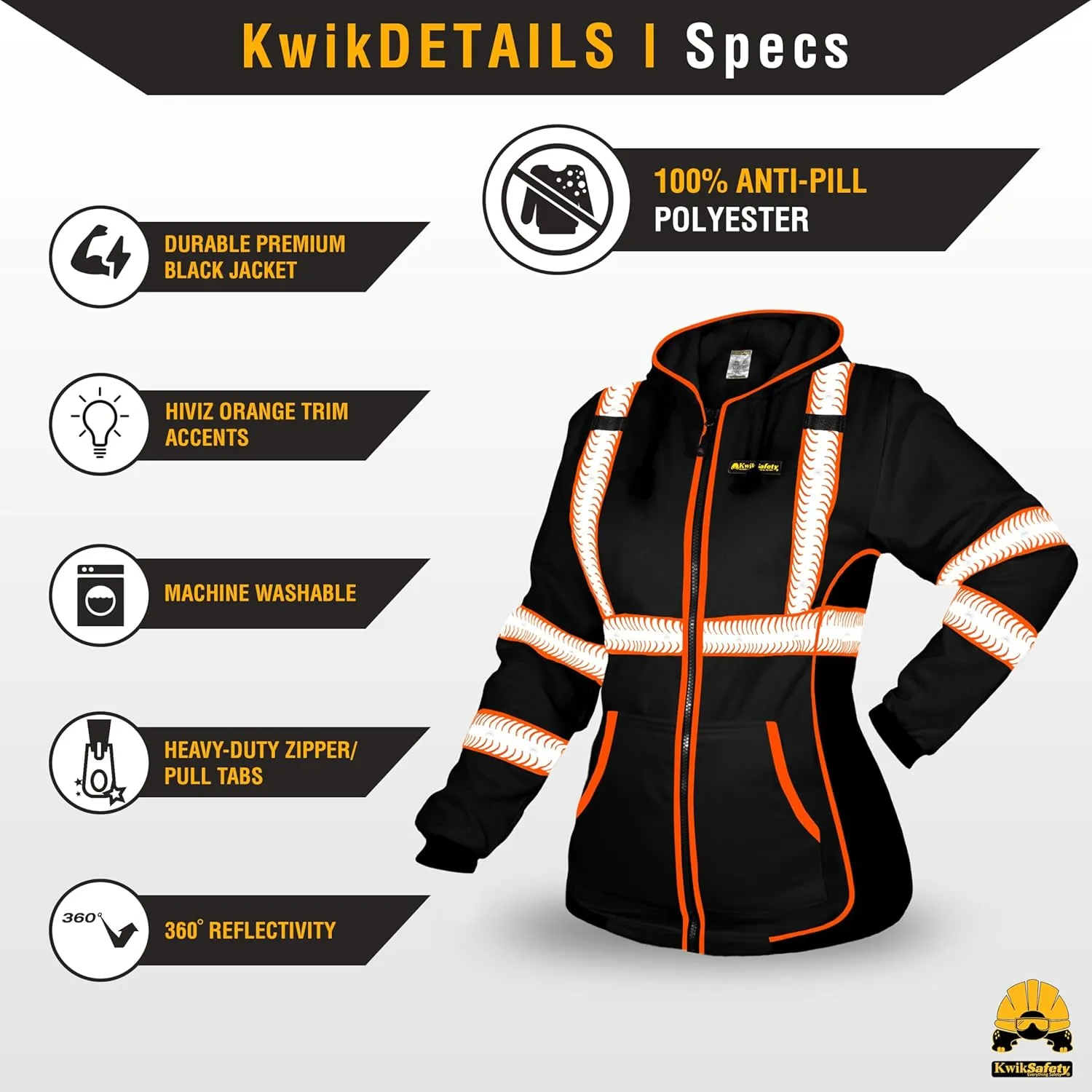 KwikSafety - Charlotte, NC - Women's Fleece Safety Hoodie | PPE Hi Vis Reflective Jackets