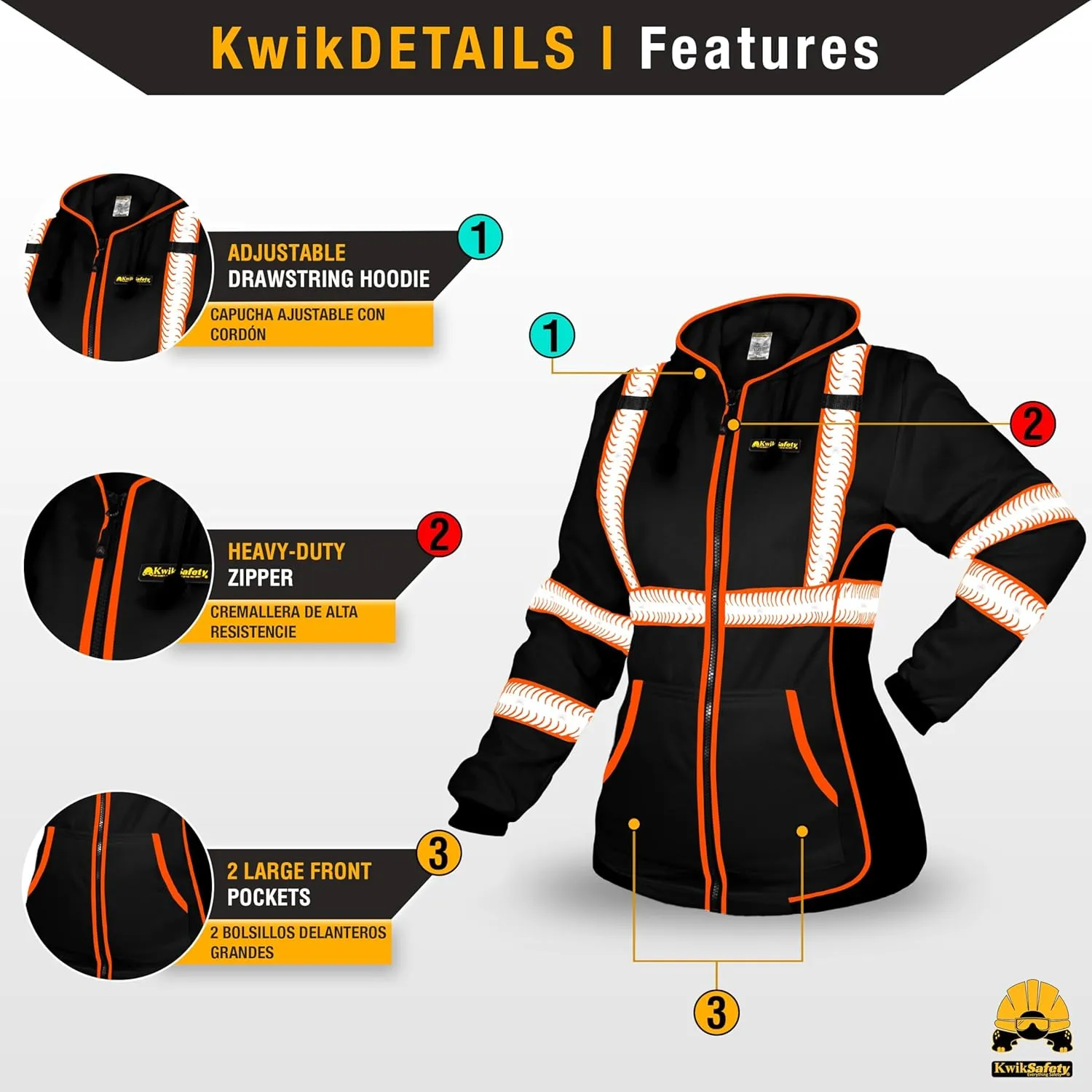 KwikSafety - Charlotte, NC - Women's Fleece Safety Hoodie | PPE Hi Vis Reflective Jackets