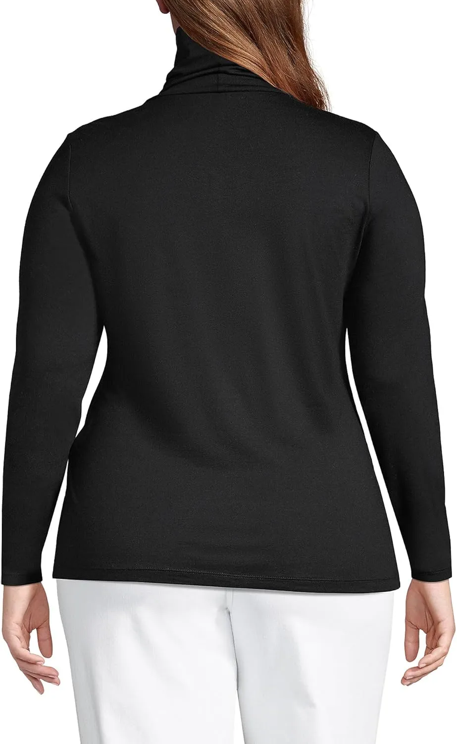 Lands' End Women's Lightweight Jersey Skimming Long Sleeve Turtleneck