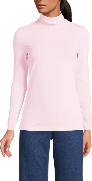 Lands' End Women's Lightweight Jersey Skimming Long Sleeve Turtleneck