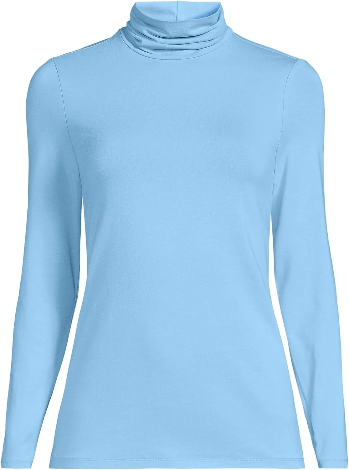 Lands' End Women's Lightweight Jersey Skimming Long Sleeve Turtleneck