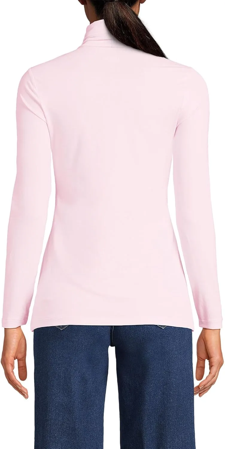 Lands' End Women's Lightweight Jersey Skimming Long Sleeve Turtleneck