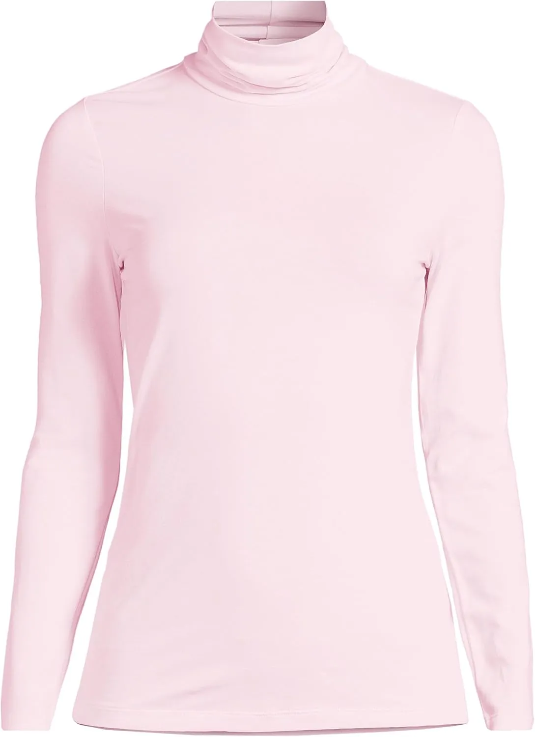 Lands' End Women's Lightweight Jersey Skimming Long Sleeve Turtleneck