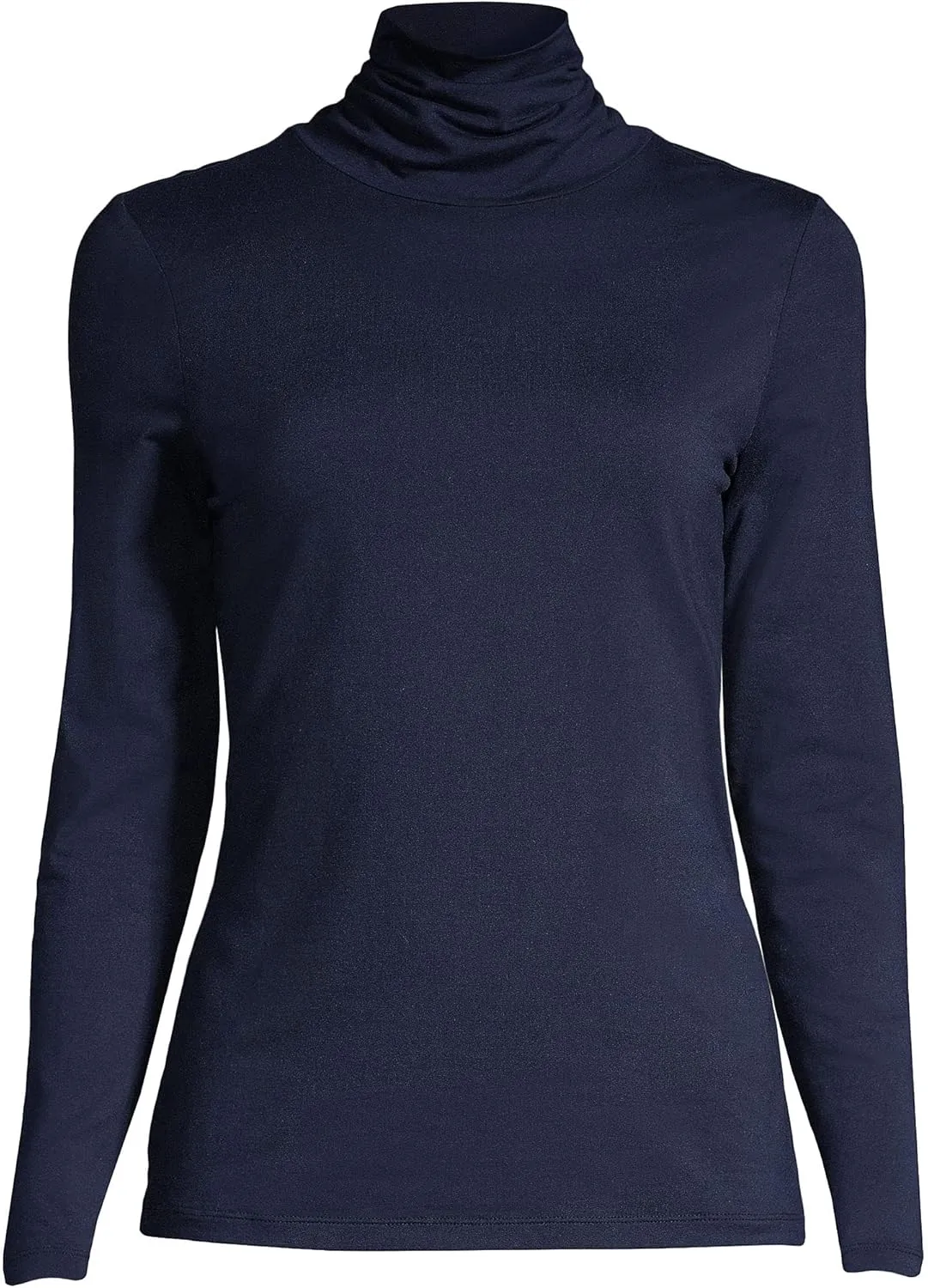 Lands' End Women's Lightweight Jersey Skimming Long Sleeve Turtleneck