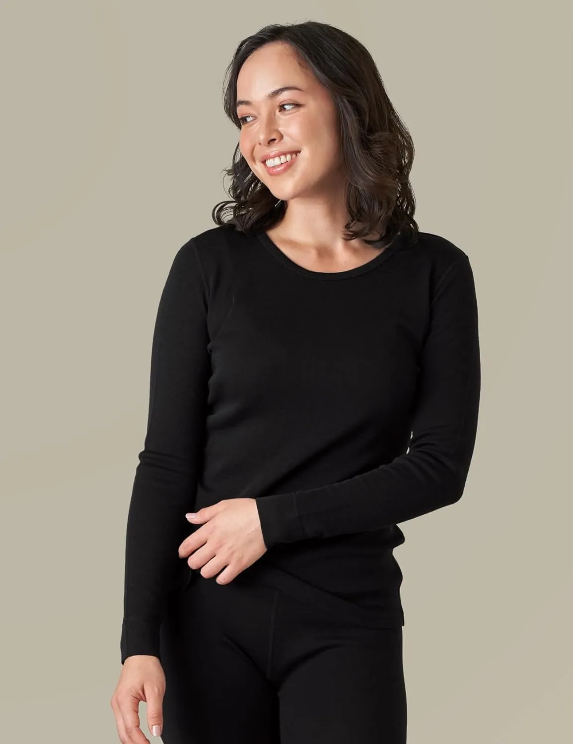 LAPASA Womens 100% Merino Wool Base Layer Set Lightweight & Midweight Thermal Underwear Long John Top & Bottom Warm L58/L91