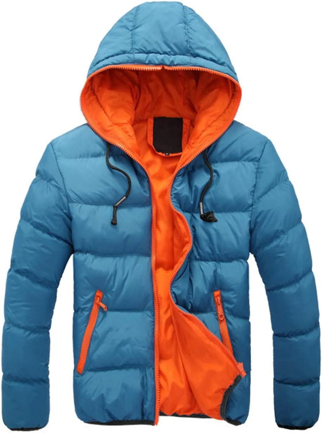 LCMTWX Men's Thick Thermal Winter Jacket Single-breasted Solid Color Lapel Long Sleeve Coat Cardigan Plush Mens Puffer