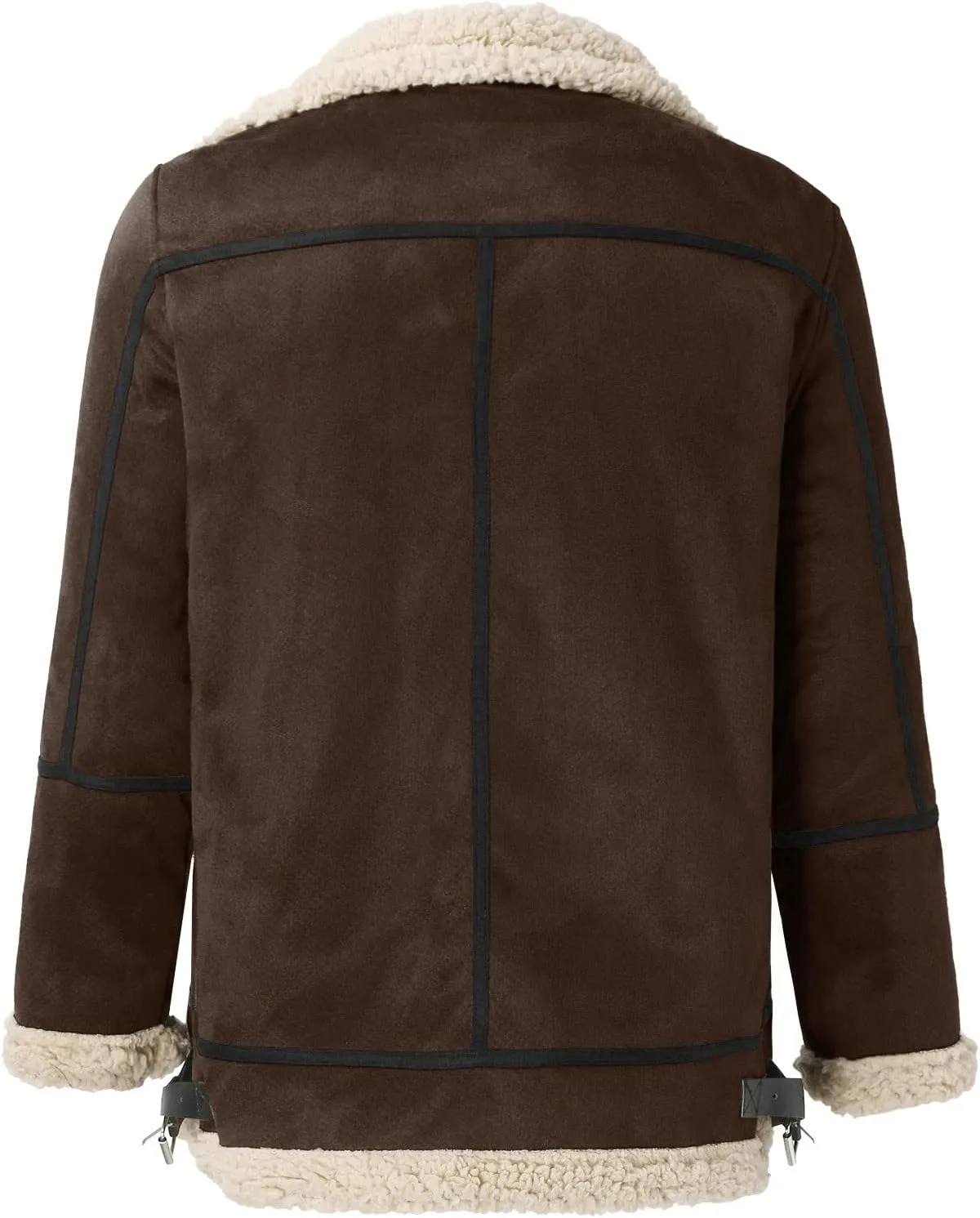 LCMTWX Men's Thick Thermal Winter Jacket Single-breasted Solid Color Lapel Long Sleeve Coat Cardigan Plush Mens Puffer