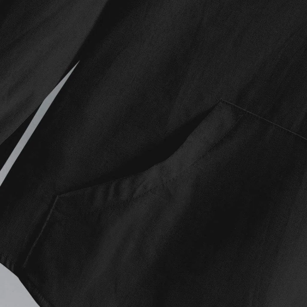 Lightweight Hoodies for Men Linen Hooded Pocket Solid Long Sleeve Retro T Shirts Tops Sweatshirt Hoodies