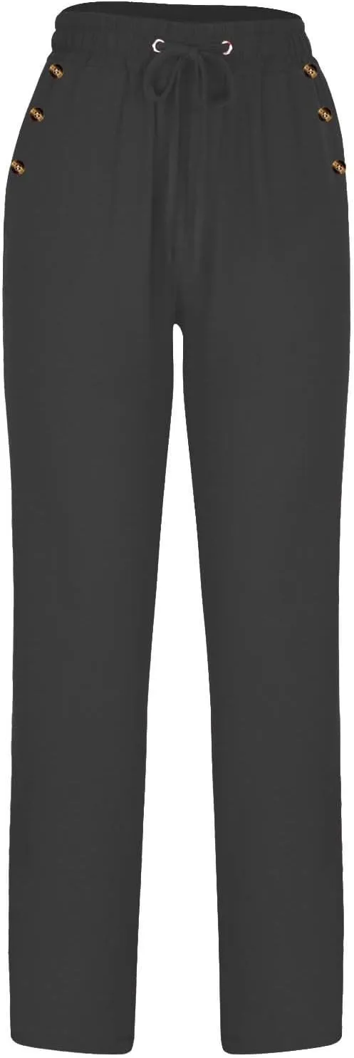 Linen Pants Women Cotton Linen Pants Straight Leg Lightweight Pants Summer Pants Plus Size Pants Loose Fit Trousers