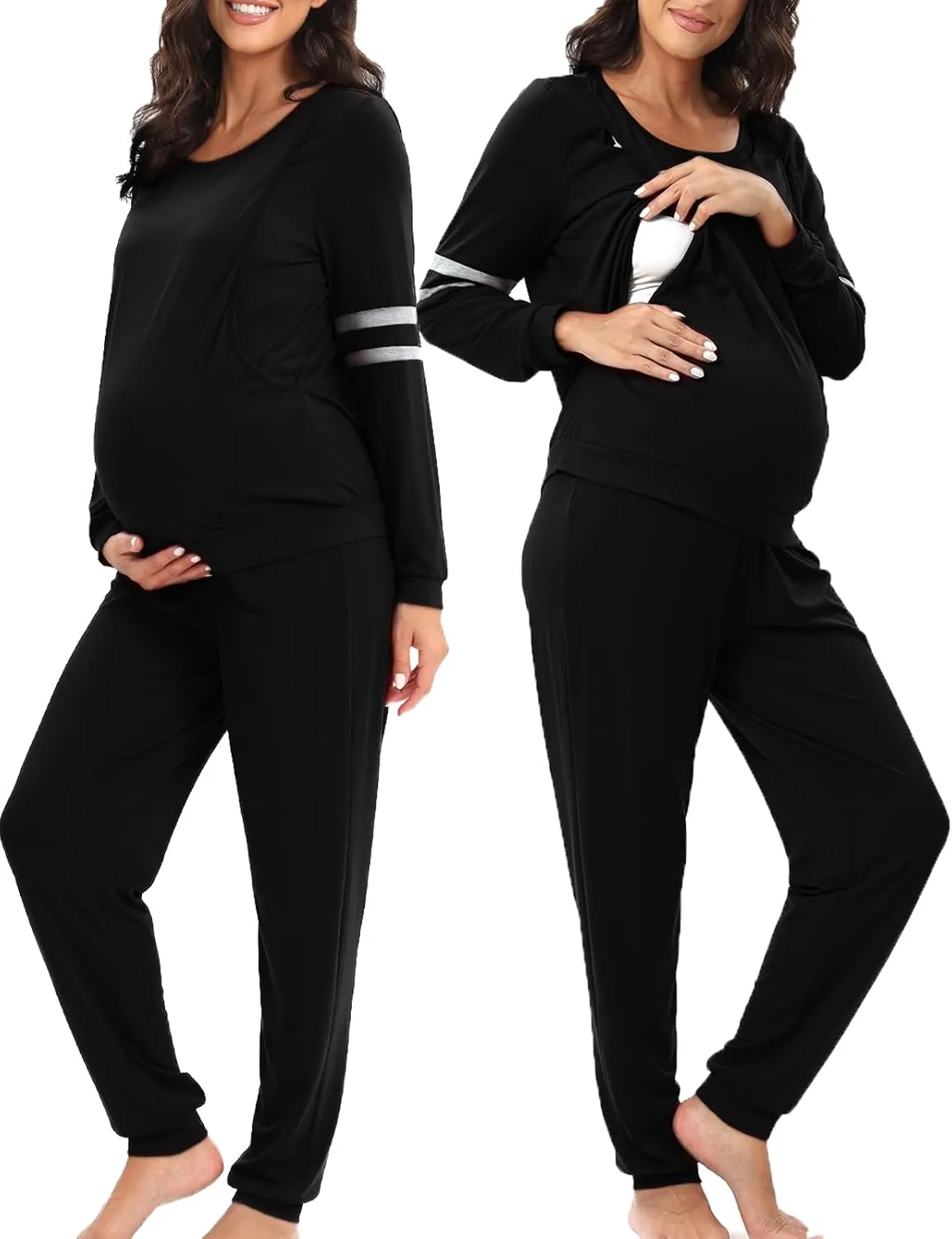 Maternity Nursing Pajamas Set Breastfeeding Sleepwear Suit Nursing Pjs Set
