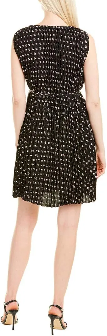 Max Studio Women's V-Neck Pleated Shift Dress