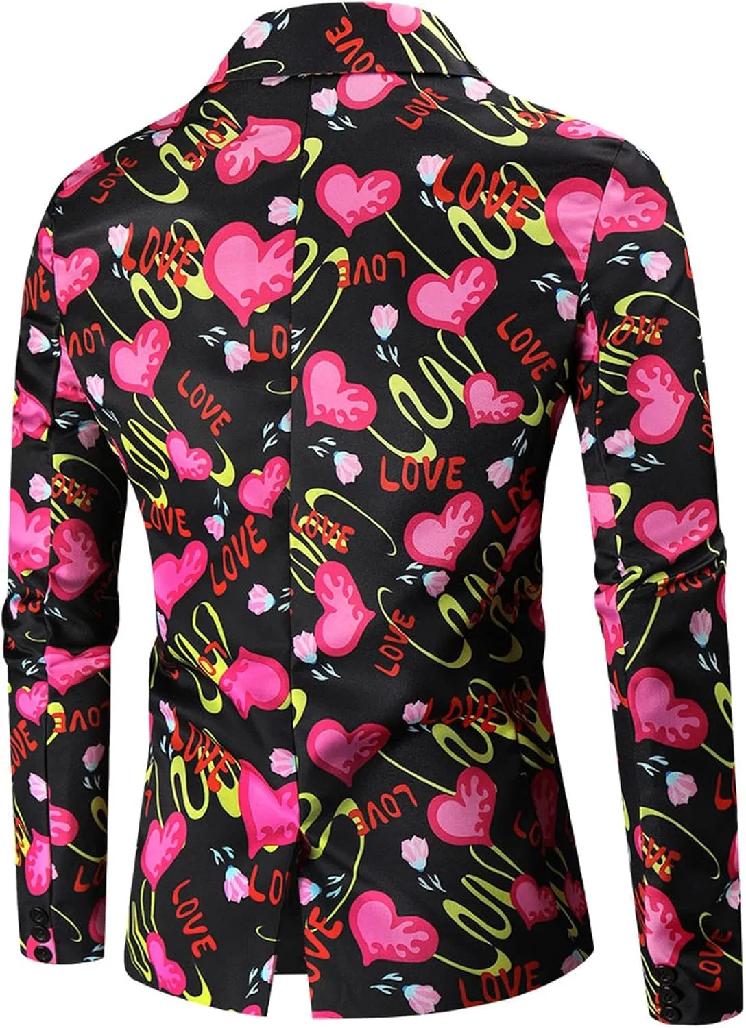 Mens 2 Piece Slim Fit Suit Set, Printed One Button Blazer Jacket Pants Dress Business Wedding Party Jacket Pant Sets