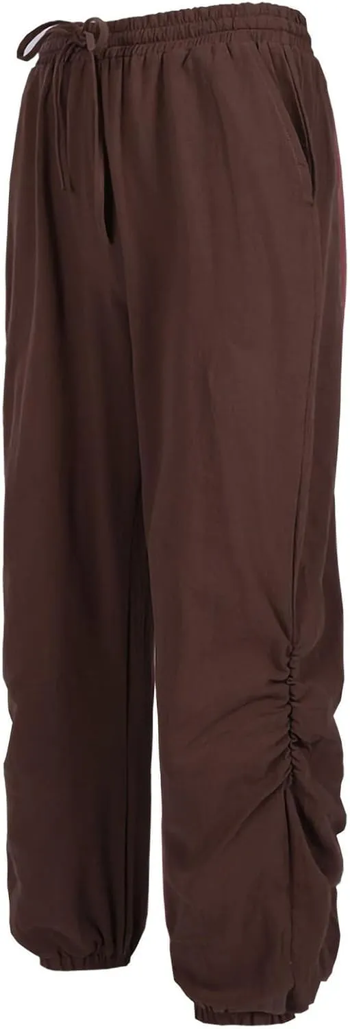 Men's Casual Pants Linen Pants Drawstring Beach Trousers Relaxed-Fit Yoga Pants Summer Elastic Waist Pants