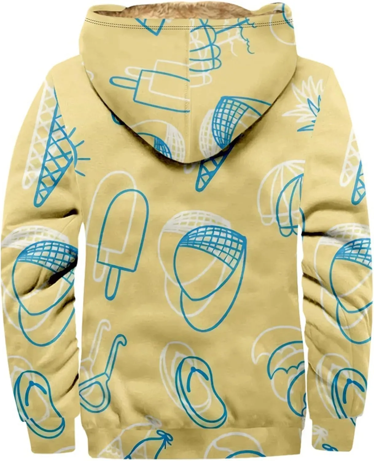 Mens Hoodies Zip Up Winter Fleece Lined Graphic Jacket Thermal Cold Weather Cool Coat Workout Oversized Heated Outwear