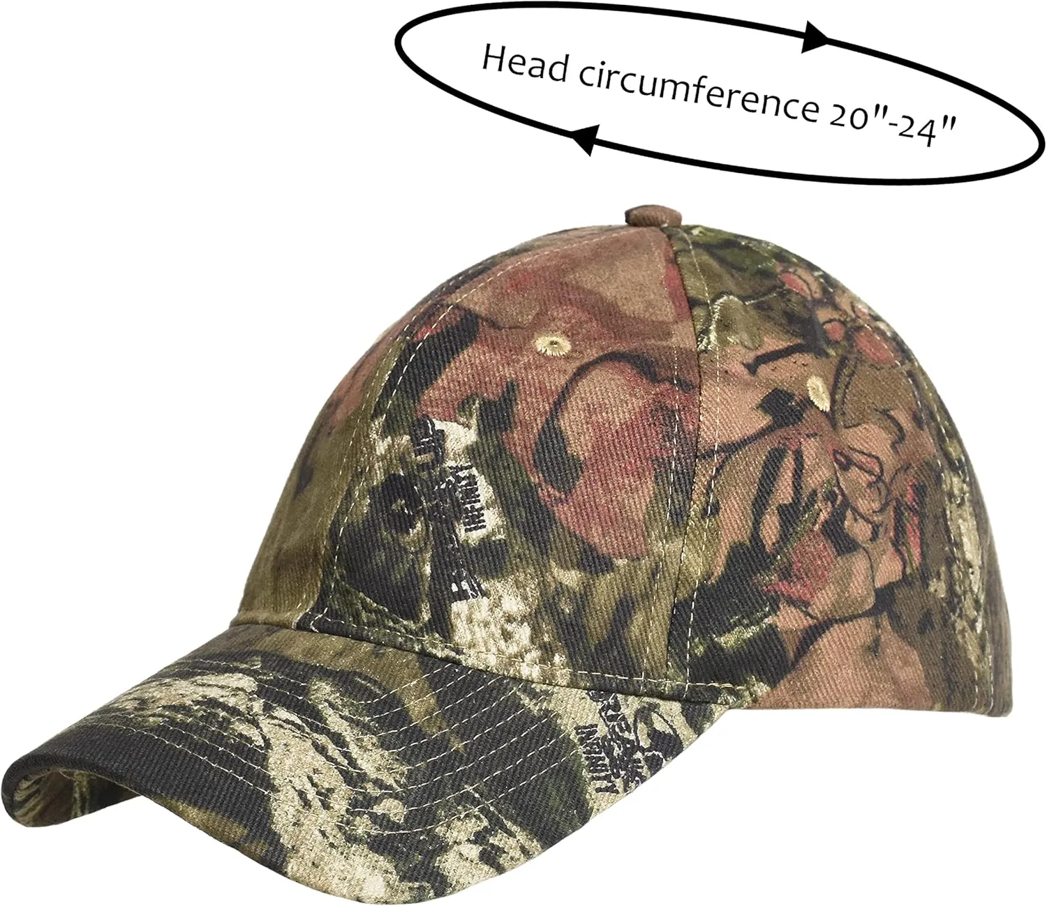 Men's Hunting Fishing Hat Camo Series Adjustable Mesh Ball Cap 3D Embroidered