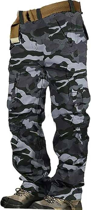 Mens Lightweight Tactical Pants Ripstop Military Cargo Pants Camo Outdoor Hiking Work Pants Workout Joggers Sweatpants 28-44