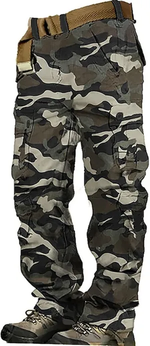 Mens Lightweight Tactical Pants Ripstop Military Cargo Pants Camo Outdoor Hiking Work Pants Workout Joggers Sweatpants 28-44