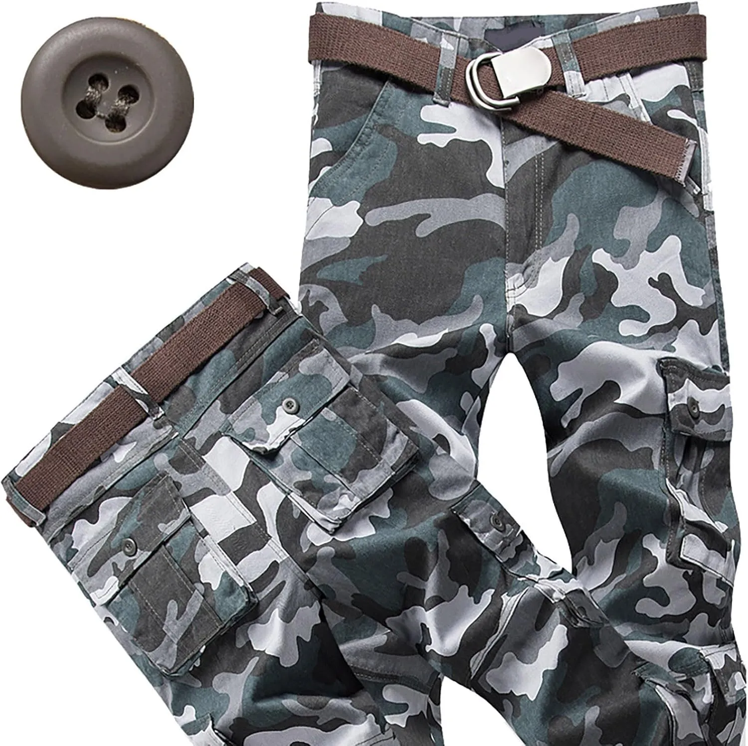 Mens Lightweight Tactical Pants Ripstop Military Cargo Pants Camo Outdoor Hiking Work Pants Workout Joggers Sweatpants 28-44
