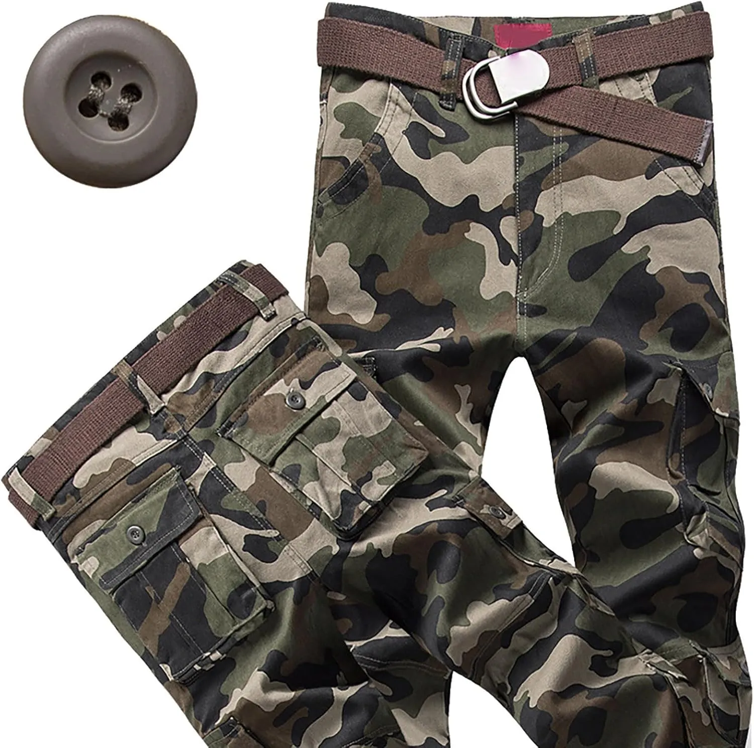 Mens Lightweight Tactical Pants Ripstop Military Cargo Pants Camo Outdoor Hiking Work Pants Workout Joggers Sweatpants 28-44