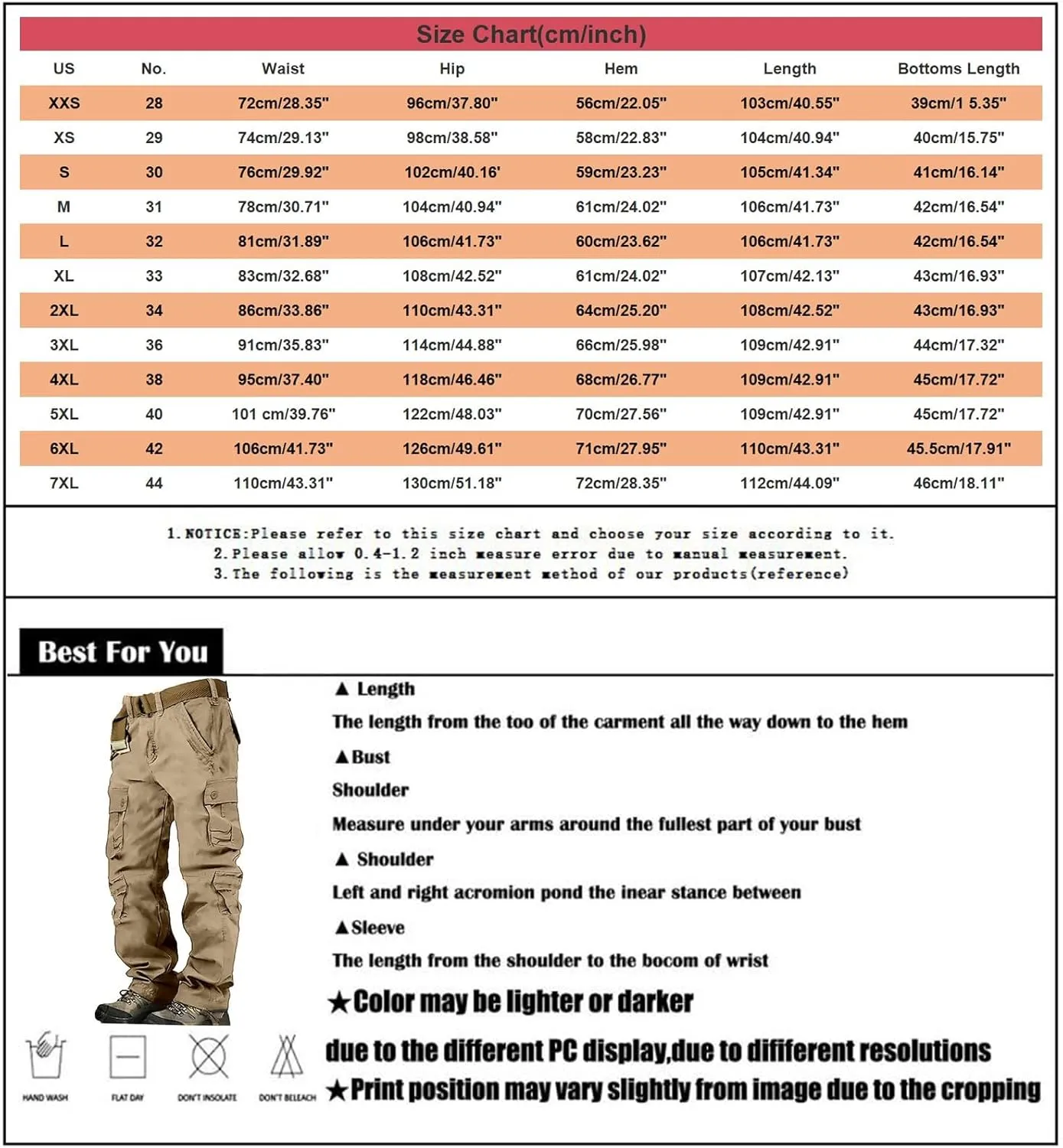 Mens Lightweight Tactical Pants Ripstop Military Cargo Pants Camo Outdoor Hiking Work Pants Workout Joggers Sweatpants 28-44