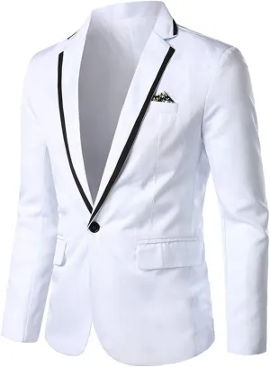 Men's One Button Slim Fit Sport Coat Classic Blazer Suit Jacket Lightweight Jacket Tailored Blazer Sport Coat
