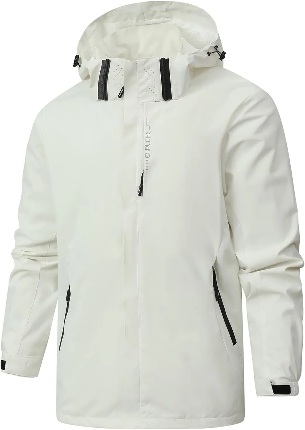 Mens Rain Jackets Waterproof with Hood Mens Performance Softshell Windbreaker Jackets Lightweight Hiking Coats