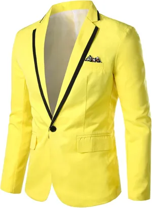 Men's Sport Coat Classic One Button Stretch Blazer Suit Jacket Slim Fit Lightweight Jacket Tailored Blazer Sport Coat