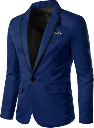 Men's Sport Coat Classic One Button Stretch Blazer Suit Jacket Slim Fit Lightweight Jacket Tailored Blazer Sport Coat