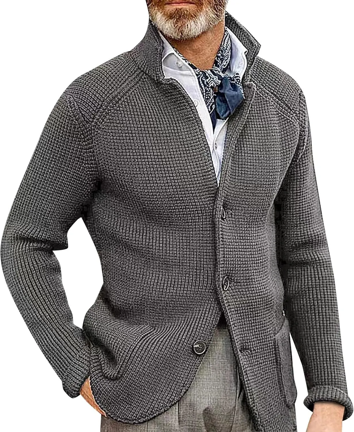 Mens Suit Jacket Men's Knit Blazer Jacket Casual Slim Fit Sport Coat Dress Business Wedding Party Suit Blazer Jacket