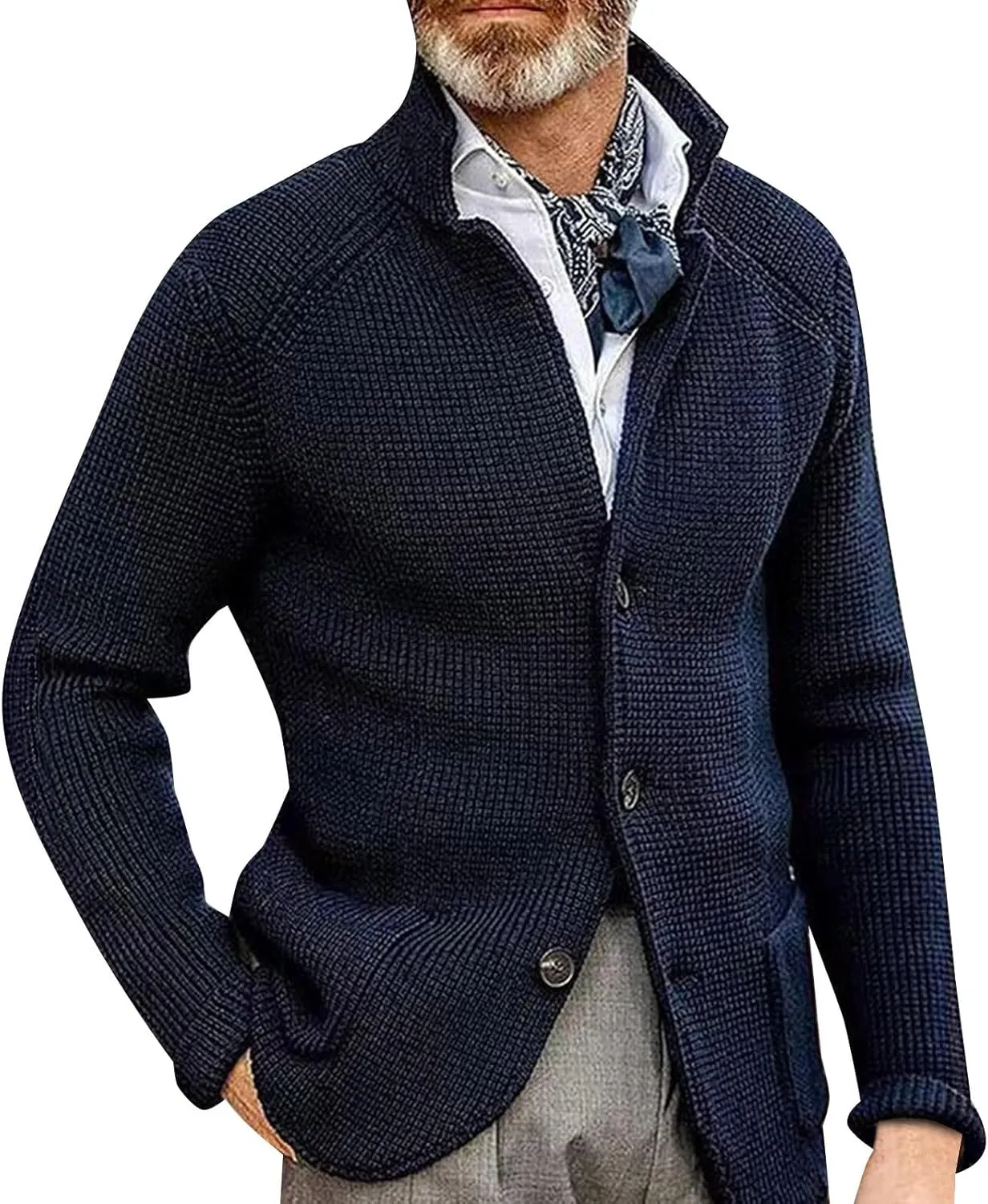 Mens Suit Jacket Men's Knit Blazer Jacket Casual Slim Fit Sport Coat Dress Business Wedding Party Suit Blazer Jacket